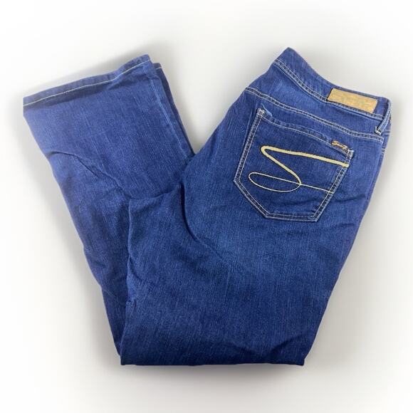 Seven7 Slim Boot Women’s Jeans Size 18 Blue Denim Stretch Mid-Rise Bootcut - Picture 1 of 9